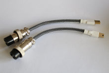 Load image into Gallery viewer, Asceny Double Sleeved Custom Keyboard Cable with Aviator Adapter, Fits Both Type-c and USB-Mini Mechanical Keyboards (Black)