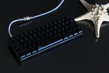 Load image into Gallery viewer, Asceny Double Sleeved Custom Keyboard Cable with Aviator Adapter, Fits Both Type-c and USB-Mini Mechanical Keyboards (White)