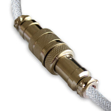 Load image into Gallery viewer, Asceny Double Sleeved Custom Keyboard Cable with Aviator Adapter, Fits Both Type-c and USB-Mini Mechanical Keyboards (White)