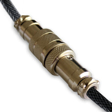 Load image into Gallery viewer, Asceny Double Sleeved Custom Keyboard Cable with Aviator Adapter, Fits Both Type-c and USB-Mini Mechanical Keyboards (Black)