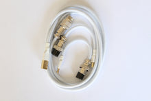 Load image into Gallery viewer, Asceny Double Sleeved Custom Keyboard Cable with Aviator Adapter, Fits Both Type-c and USB-Mini Mechanical Keyboards (White)