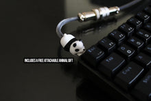 Load image into Gallery viewer, Asceny Double Sleeved Custom Keyboard Cable with Aviator Adapter, Fits Both Type-c and USB-Mini Mechanical Keyboards (Black)